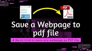 Learn How to Easily Convert Webpages to PDF Format pcguide4u [upl. by High]