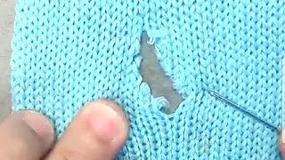 Amazing Way to Repair Hole in a Sweater Without Leaving Traces at Home Yourself👉Beginners Tutorial👆 [upl. by Lorenzo]