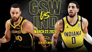 Golden State Warriors vs Indiana Pacers Full Game Highlights  March 22 2024  FreeDawkins [upl. by Aneetsirk]