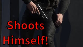 FIB Agent shoots himself preventing false flag attack [upl. by Suolkcin]