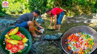 COCINANDO EN LA NATURALEZA EN UN RIO DE REPUBLICA DOMINICANA [upl. by Essenaj]