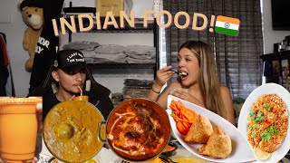 TRYING INDIAN FOOD FOR THE FIRST TIME 🇮🇳 [upl. by Carlie]