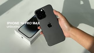 Iphone 14 Pro Max Space Black 📱 unboxing setup and accesories ✨ [upl. by Ogdon483]