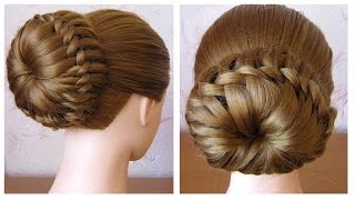 Chignon tressé facile ⭐︎ Tuto Coiffure simple cheveux mi longlong ⭐︎ Coiffure tresse en noeuds [upl. by Ennywg320]