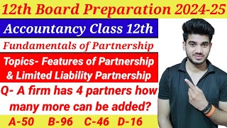 Meaning and Features of Partnership Partnership Fundamental Accountancy Class 12th [upl. by Nalahs]