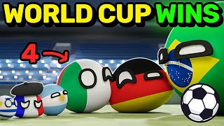 COUNTRIES SCALED BY WORLD CUP WINS  Countryballs Animation [upl. by Ikilisav]