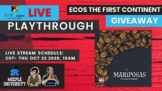 LIVE  Mariposas Board Game  SPIEL 2020 Playthrough amp Ecos Giveaway USCanadaAussome Euro [upl. by Atews86]