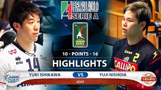 Yuki Ishikawa vs Yuji Nishida  Highlights  Italian Superliga  Milano vs Tonno Callipo  HD [upl. by Kirst534]