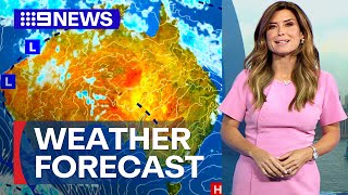 Australia Weather Update Sunny conditions with possible showers  9 News Australia [upl. by Lubbock]