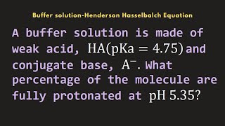 Buffer solution  HendersonHasselbalch Equation question for practice [upl. by Bellda]