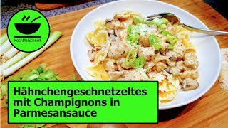 Hähnchengeschnetzeltes mit Champignons in Parmesansauce mit der ActiFry 2 in 1 von KochMalSchnell [upl. by Ekard]