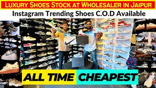 All Time Cheapest Luxury Shoes Stock at Wholesaler in Jaipur firstcopyshoes 7aQualityShoes [upl. by Ayotac]