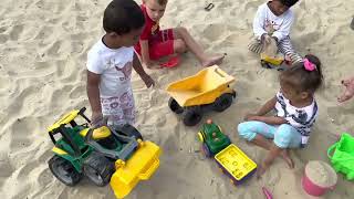 Kids playing in a sand pit  kids play  summer play for kids  Children playing in sand [upl. by Acus]