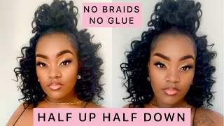 EASY half up half down hairstyle  quick twisted half up half down hair tutorial [upl. by Ayatnahs347]