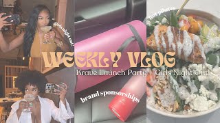 WEEKLY VLOG girls night out  new brand sponsorships  Krave launch party [upl. by Sterrett]