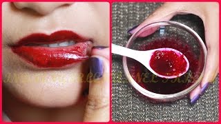 DIY peel off lip stainmake your lips naturally pink or redINDIANGIRLCHANNEL TRISHA [upl. by Sitruc]