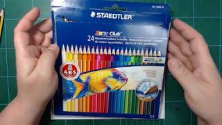 Staedtler watercolor pencils Noris Club Aquarelle 24 set product review [upl. by Murtagh]