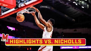 Nicholls St at Maryland  Highlights  Big Ten Mens Basketball  Dec 19 2023 [upl. by Angelo41]