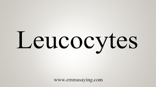 How To Say Leucocytes [upl. by Margie]