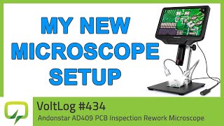 Andonstar AD409 PCB Inspection Rework Microscope  Voltlog 434 [upl. by Nosnirb709]