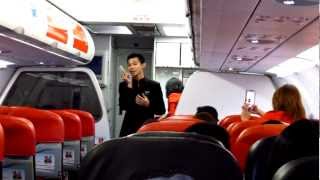 AirAsia Singing Flight Attendant [upl. by Ellinad]