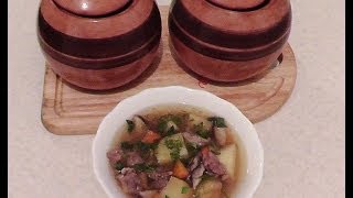 Мясо с картошкой в горшочке  Meat and potatoes in a pot [upl. by Berthe151]