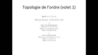 Espaces topologiques partie 62  Topologie de lordre volet 1 [upl. by Ahsinwad]