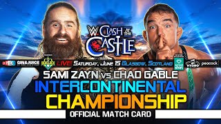 Clash at the Castle 2024 Sami Zayn vs Chad Gable  Custom Match Card [upl. by Eylk]