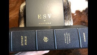 ESV Goatskin Study Bible Review plus leather comparison [upl. by Gelasias]