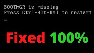Bootmgr is Missing Press CtrlAltDel to Restart Windows 7  10 Problem Solution  Fix with USB [upl. by Suhail]