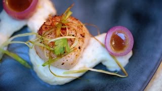 Scallops roasted in Sweet Bordeaux wine with parsnip purée  Christmas Recipes [upl. by Fassold]