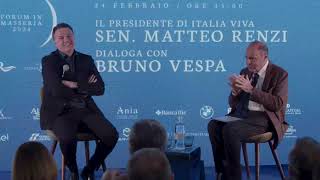 Matteo Renzi interviene al Forum in Masseria 2024 con Bruno Vespa  24022024 [upl. by Bainter]