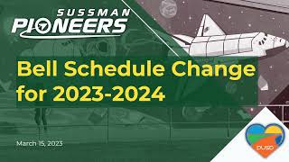 Sussman Middle School 202324 Bell Schedule [upl. by Nimar]