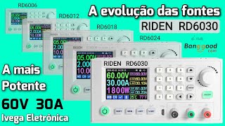 RIDEN RD6030 fonte de bancada agora mais potente 60V 30A [upl. by Sello]