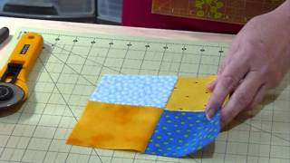 How to make a wonky 4patch block  Quilting Tips amp Techniques 129 [upl. by Kauppi]