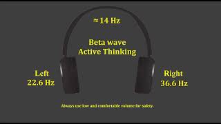 14 Hz Beta Binaural Beat pure tone 226 Hz  366 Hz [upl. by Xeno]