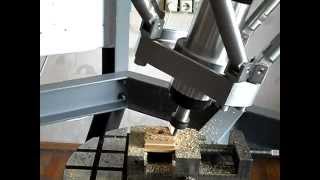 CNC hexapod parallel robot 5 axis milling [upl. by Laerdna]