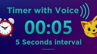 Timer with Voice 💋 Interval Timer 5 sec No Breaks Stopwatch 60 minute  1 hour [upl. by Michale357]