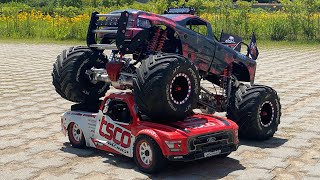 BIGGEST RC MONSTER Truck in the World Primal RC  Raminator [upl. by Lirret]