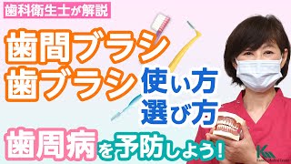 【歯周病予防！】歯ブラシ・歯間ブラシの効果と正しい使い方を歯科衛生士が解説します！！ [upl. by Aciretahs]