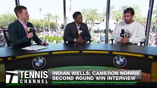 2021 Indian Wells Champion Cameron Norrie Talks Returning to the Desert Indian Wells 2R [upl. by Cram718]