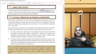 CA FINAL FR  Ethics in Financial Reporting [upl. by Yee344]