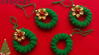 En Solo 10 Minutos TEJE ésta Linda CoronaAdorno Navideño a CROCHETCrochet Christmas PatternNavida [upl. by Ocsic501]