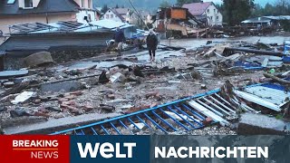 HORRORHOCHWASSER Dammbruch in Polen Flutwelle zerstört Dorf  Evakuierung gestartet  WELT LIVE [upl. by Kamat53]