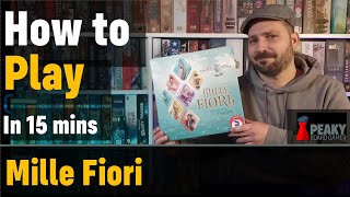 How to play Mille Fiori board game  Full teach  Visuals  Peaky Boardgamer [upl. by Idnahs]