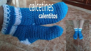 como hacer calcetines a crochet para los días de invierno 😃 [upl. by Aninep360]