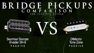 Seymour Duncan INVADER SH8 vs DiMarzio TONE ZONE  Passive Bridge Guitar Pickup Comparison Demo [upl. by Enimajneb]