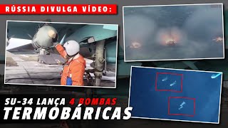 SU34 vira o quotLANÇACHAMASquot da Força Aérea russa 4 bombas termobáricas são lançadas de uma só vez [upl. by Fernald]