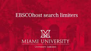 EBSCOhost search limiters [upl. by Aurilia]