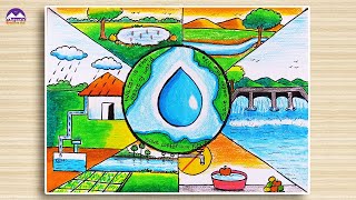 How to draw water conservation drawing  Save water drawing [upl. by Refanej85]